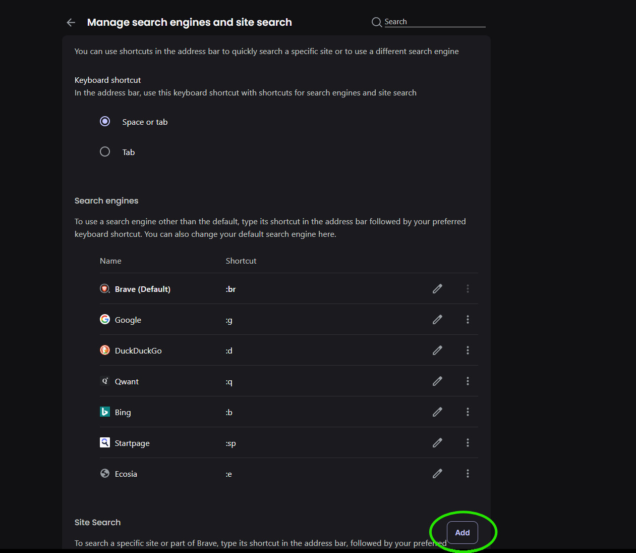 Add New Search Engine